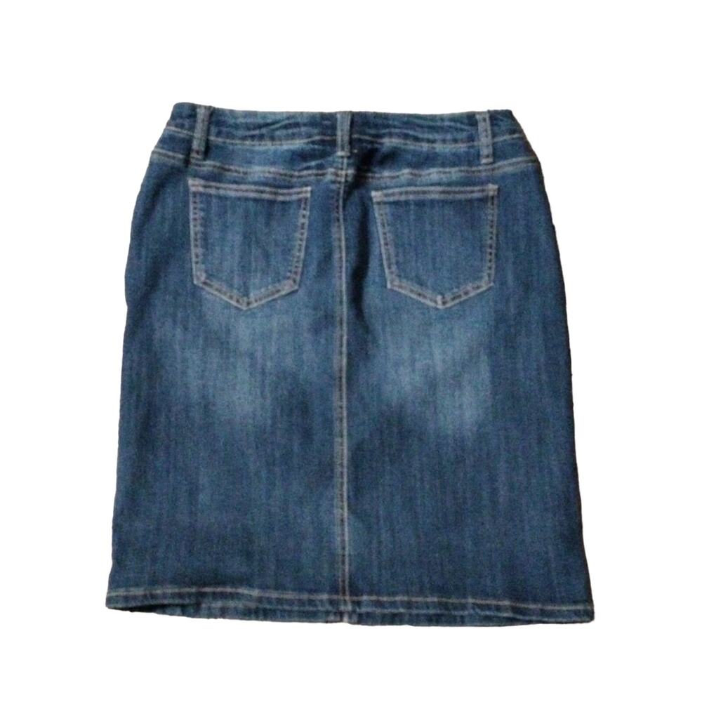 Project Indigo Stretch Denim Skirt Women's Sz 10 Blue Boho Mid Length Western - Picture 3 of 6